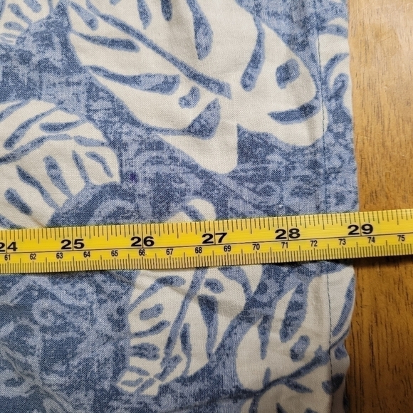 Op Tropical Palm Leaves Hawaiian Print Camp Shirt Men's Large Blue - Picture 9 of 11